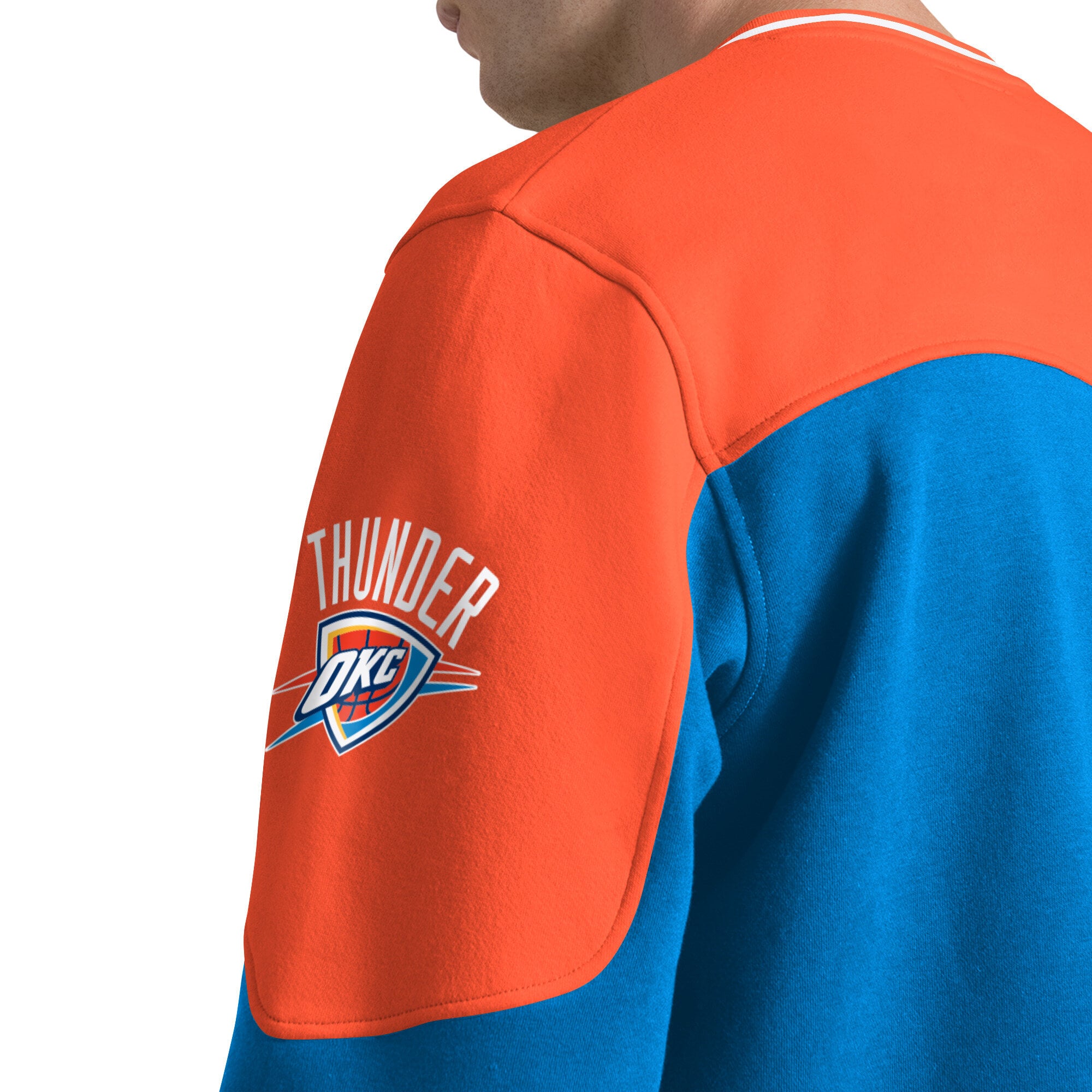 T-shirt à manches longues et col en V Starter Blue Oklahoma City Thunder pour homme