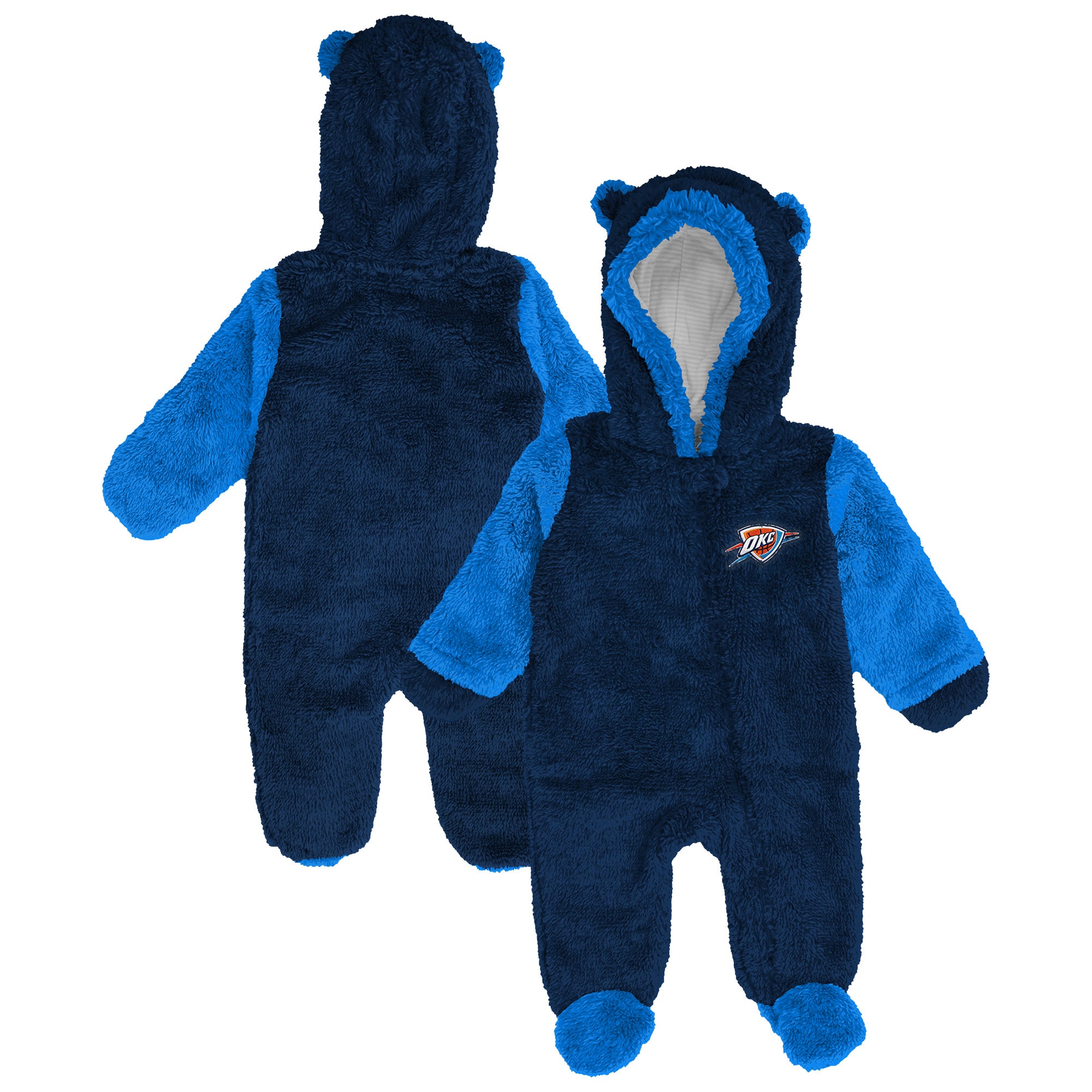 Grenouillère polaire zippée Outerstuff bleu marine Oklahoma City Thunder pour nouveau-né et nourrisson