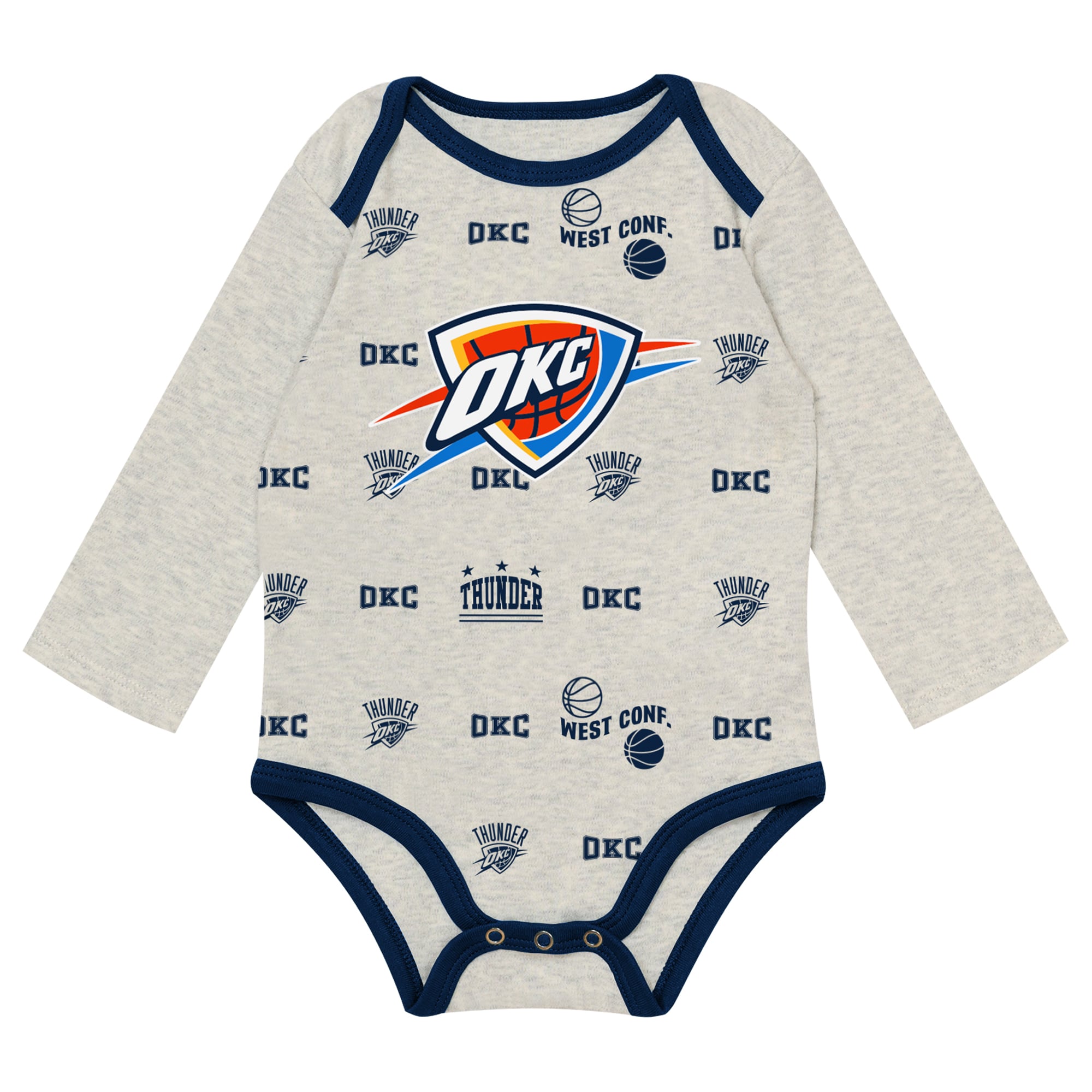 Newborn & Infant Outerstuff Oklahoma City Thunder Pinch Post Bodysuit, Pants Cuffed Knit Hat Set