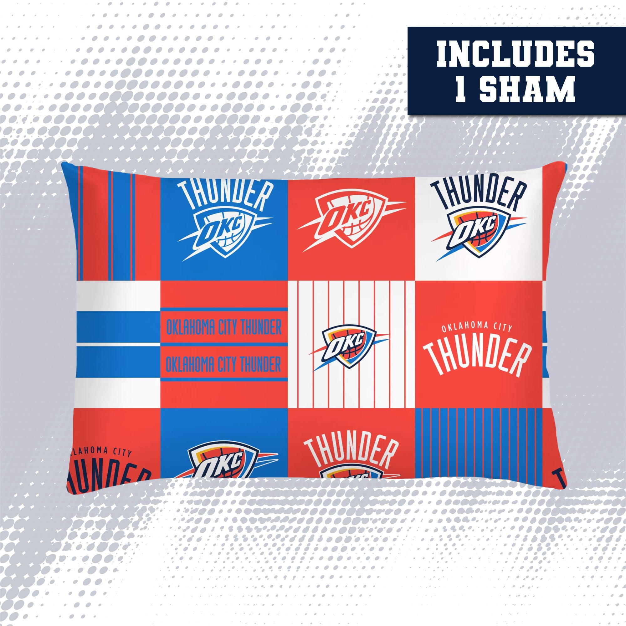 Ensemble de literie trois pièces à carreaux patchwork Pegasus Oklahoma City Thunder, format double/queen.