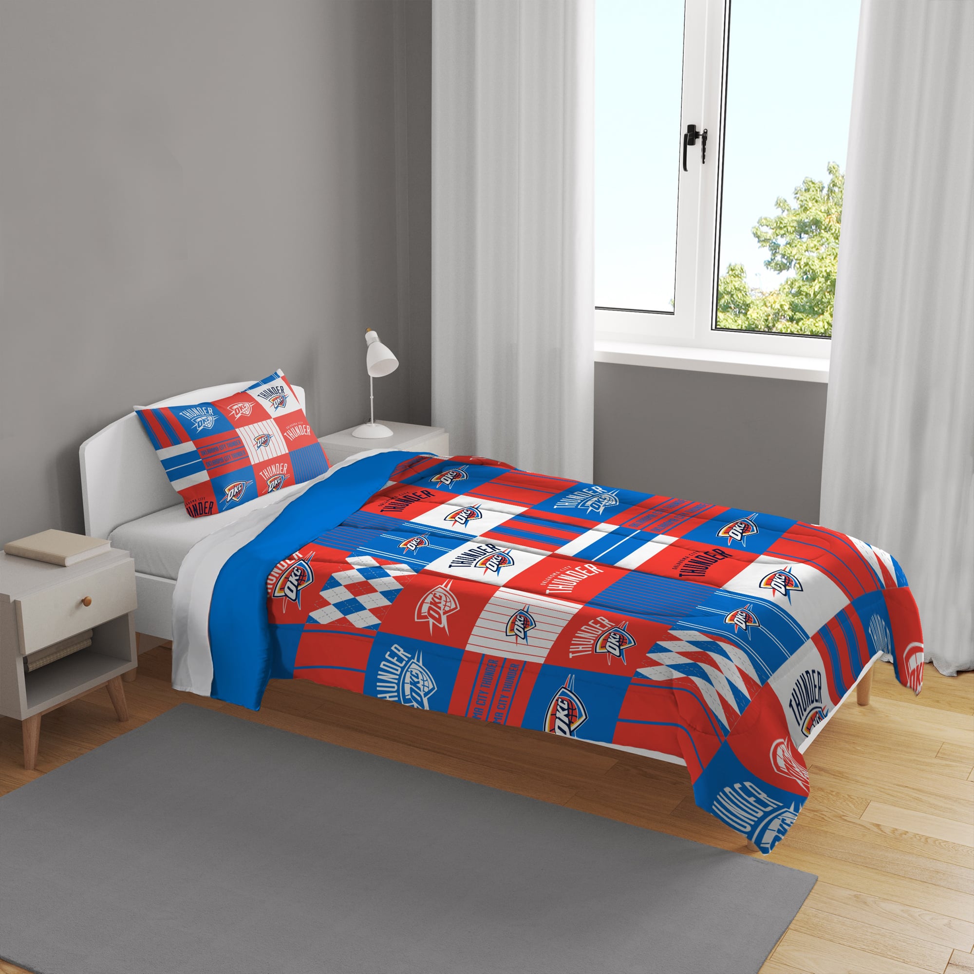 Ensemble de literie deux pièces Pegasus Oklahoma City Thunder Patchwork Plaid Twin/Twin XL