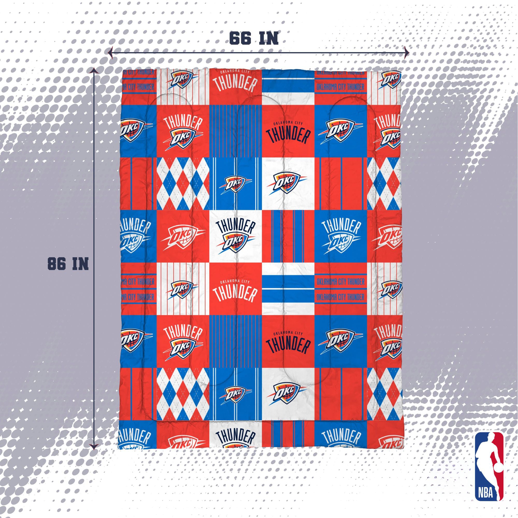 Ensemble de literie deux pièces Pegasus Oklahoma City Thunder Patchwork Plaid Twin/Twin XL