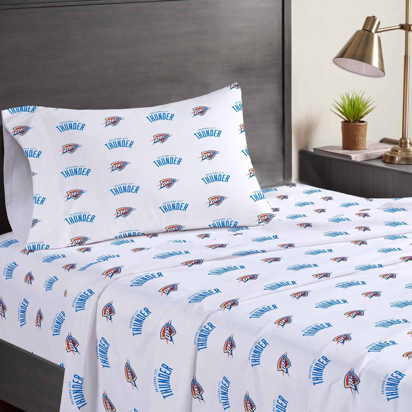 Ensemble de draps trois pièces Pegasus Oklahoma City Thunder pour lit simple