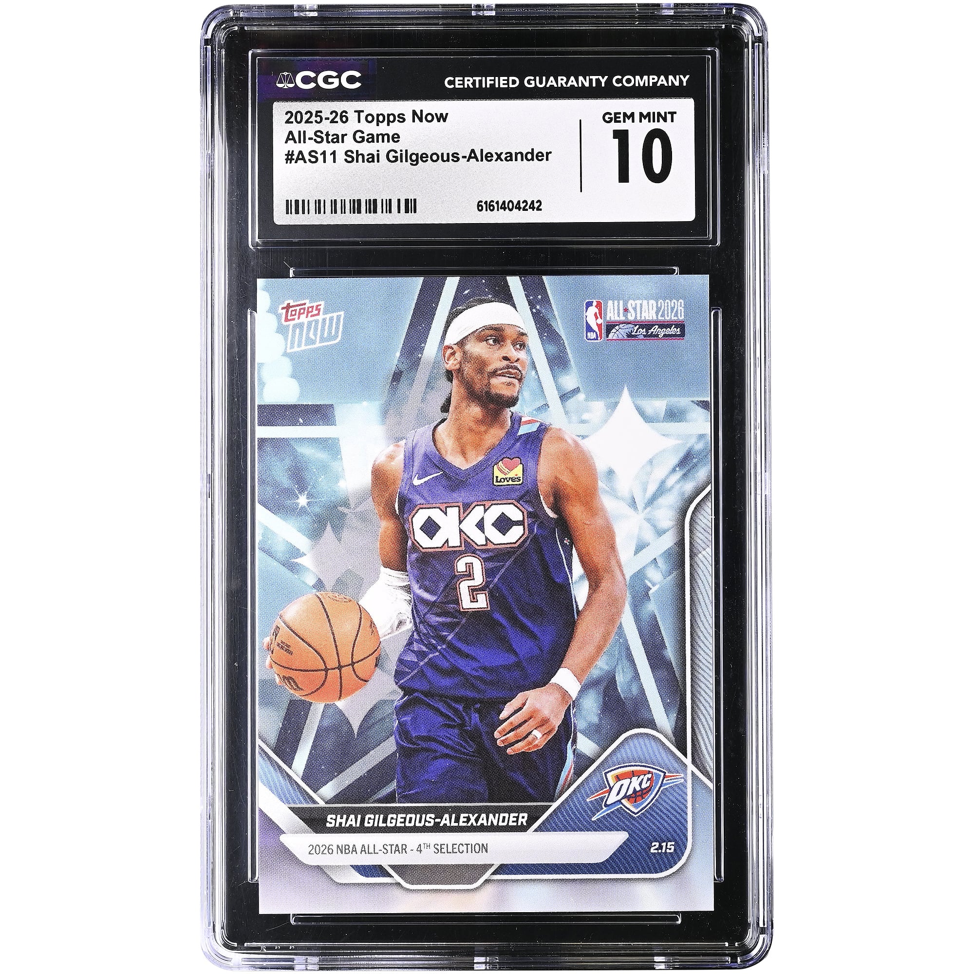 Shai Gilgeous-Alexander Oklahoma City Thunder 2025-26 Topps Now All-Star Game #AS11 CGC Authenticated Card