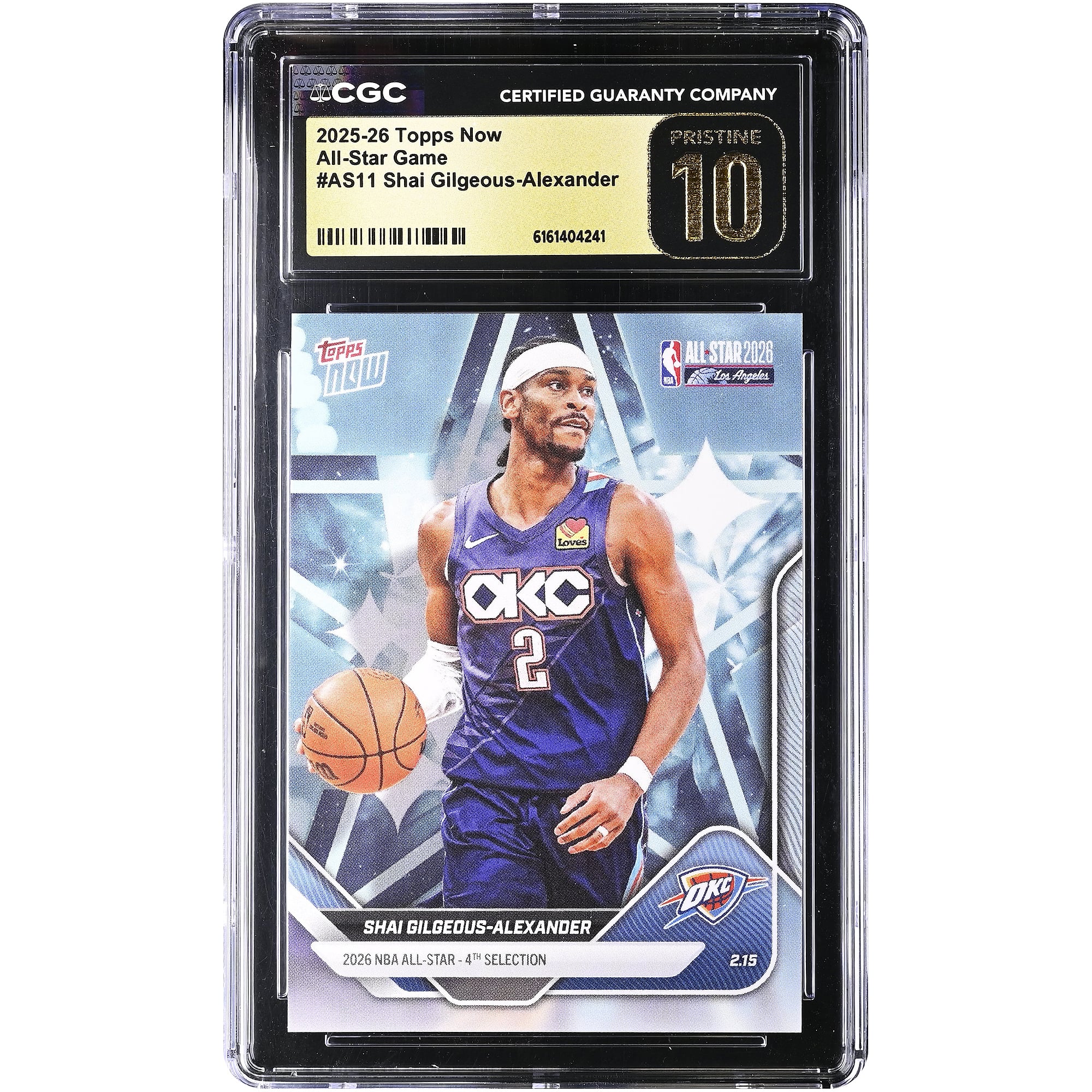 Shai Gilgeous-Alexander Oklahoma City Thunder 2025-26 Topps Now All-Star Game #AS11 CGC Authenticated PRISTINE 10 Card