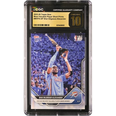 Shai Gilgeous-Alexander Oklahoma City Thunder 2025-26 Topps Now Most Valuable Player Short Prints #MVPA-SP CGC Authenticated PRISTINE 10 Card