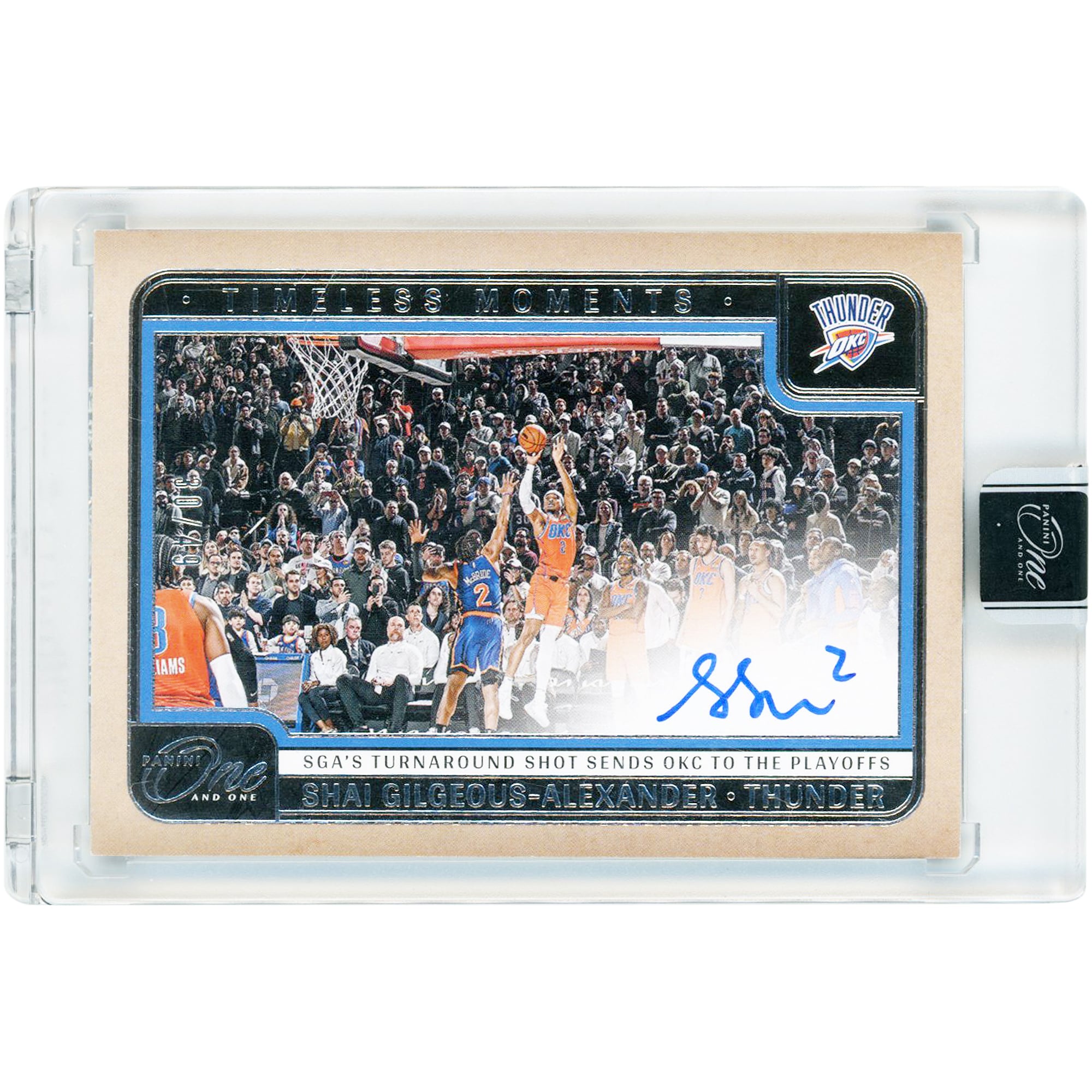 Carte autographiée Shai Gilgeous-Alexander Oklahoma City Thunder 2024-25 Panini One & One Timeless Moments #TMA-SGA #30/49