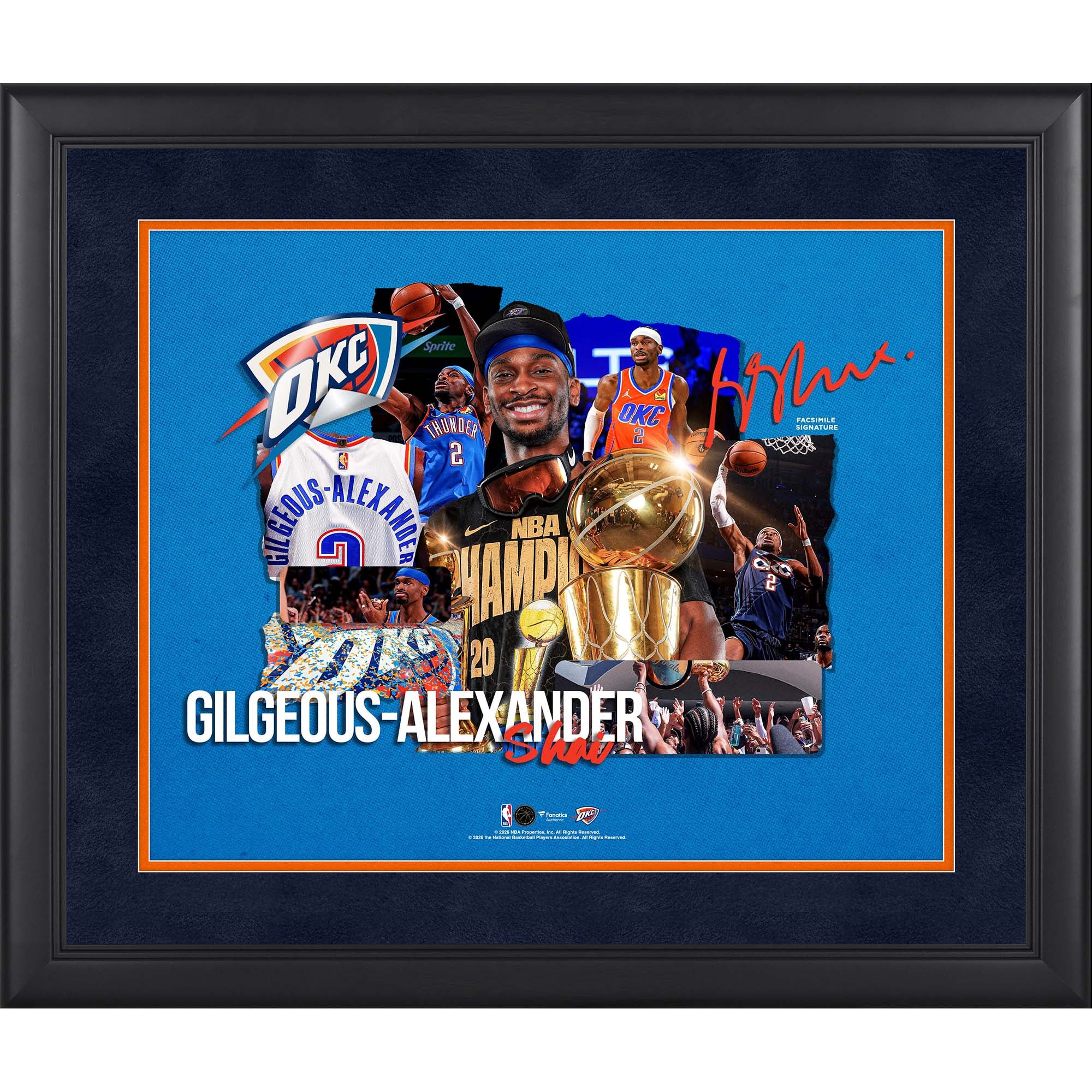 Shai Gilgeous-Alexander Oklahoma City Thunder Facsimile Signature Framed 16" x 20" Scrapbook Collage