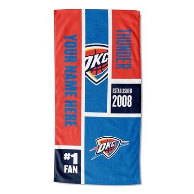 Oklahoma City Thunder The Northwest Group 30'' x 60'' Colorblock Personalized Beach Towel