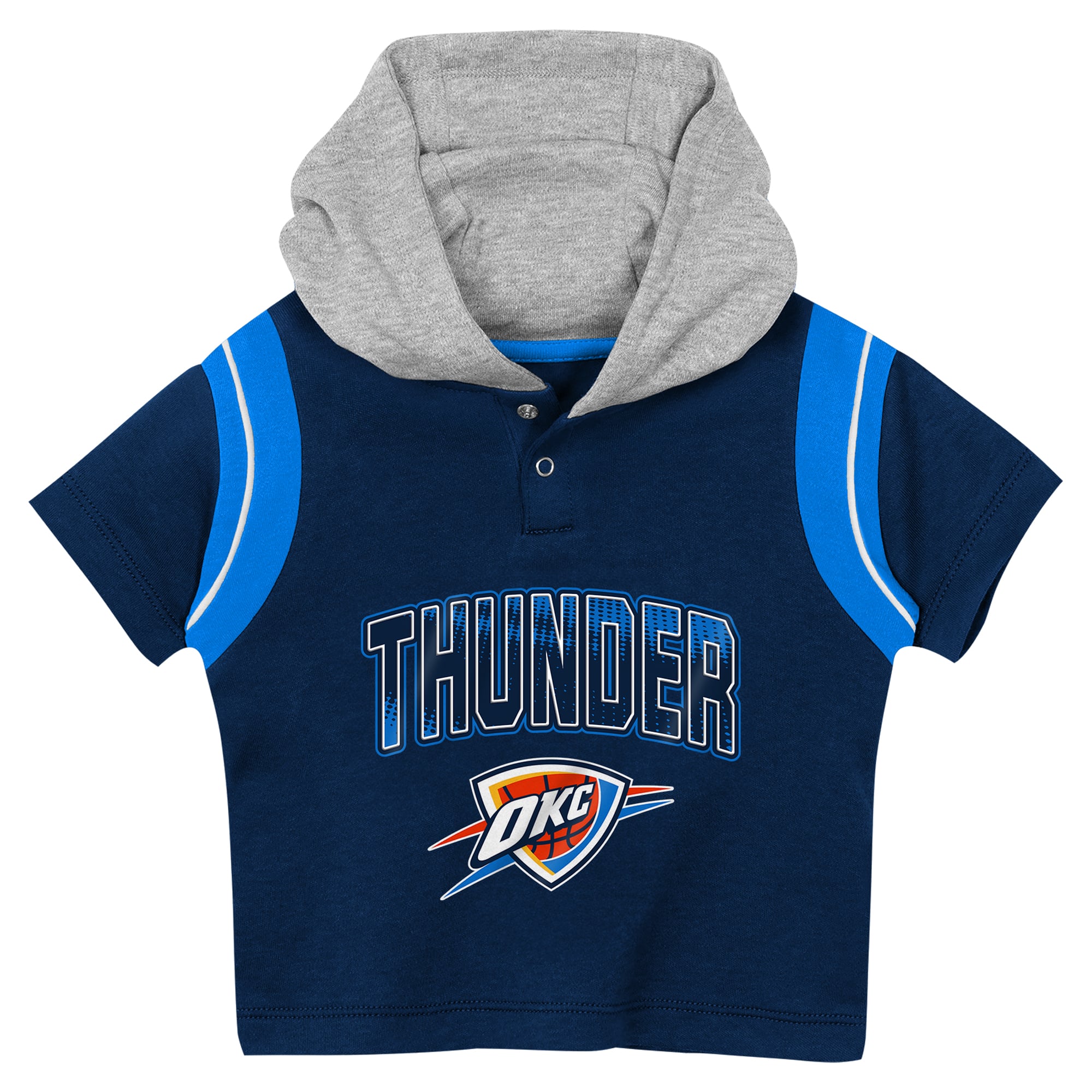 Toddler Outerstuff Navy Oklahoma City Thunder Get Back Short Sleeve Hoodie & Shorts Two-Pack Set
