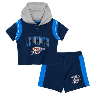 Oklahoma City Thunder Outerstuff Toddler Get Back Short Sleeve Hoodie & Shorts Two-Pack Set - Navy