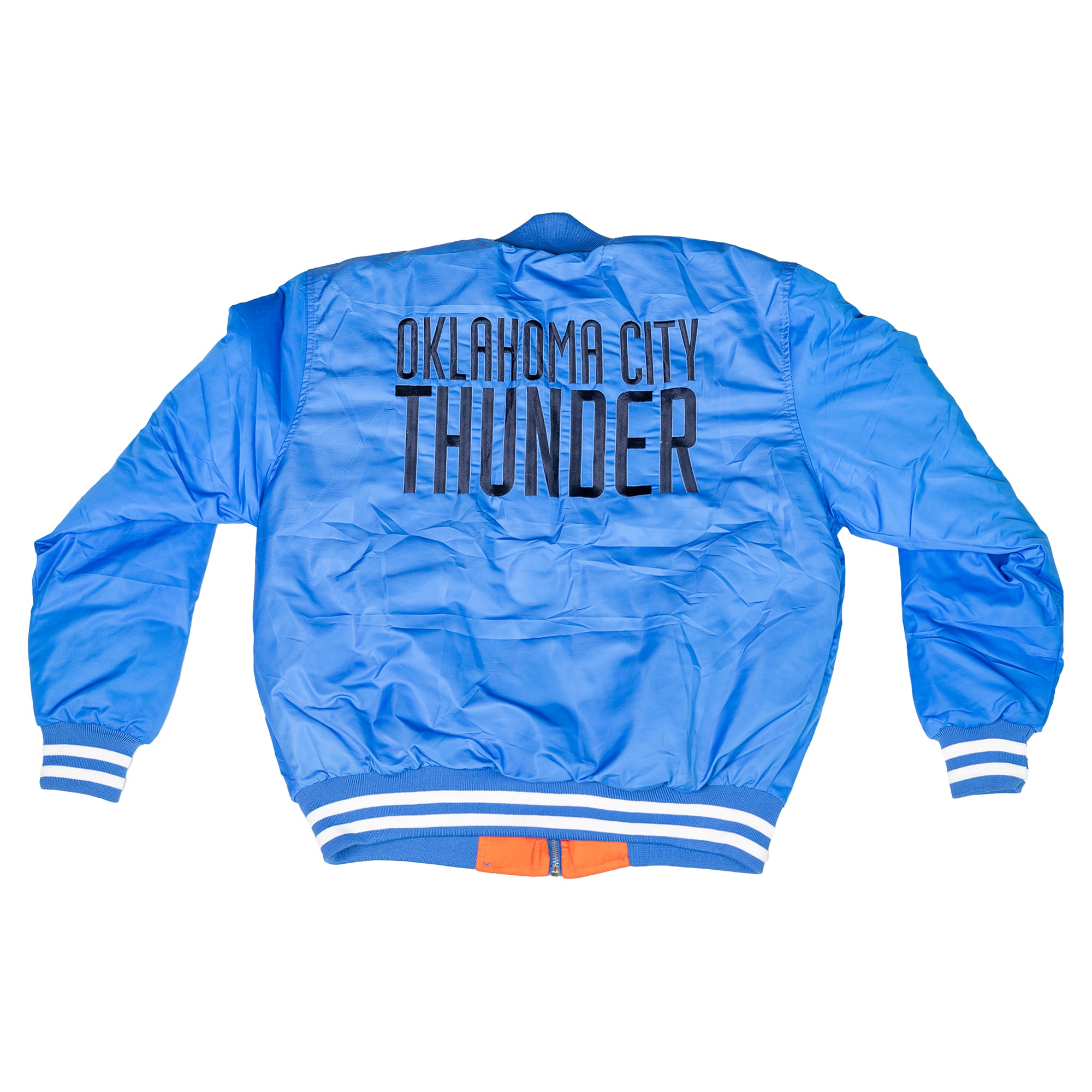 Veste de vol réversible unisexe FISLL bleue/orange Oklahoma City Thunder à fermeture éclair intégrale