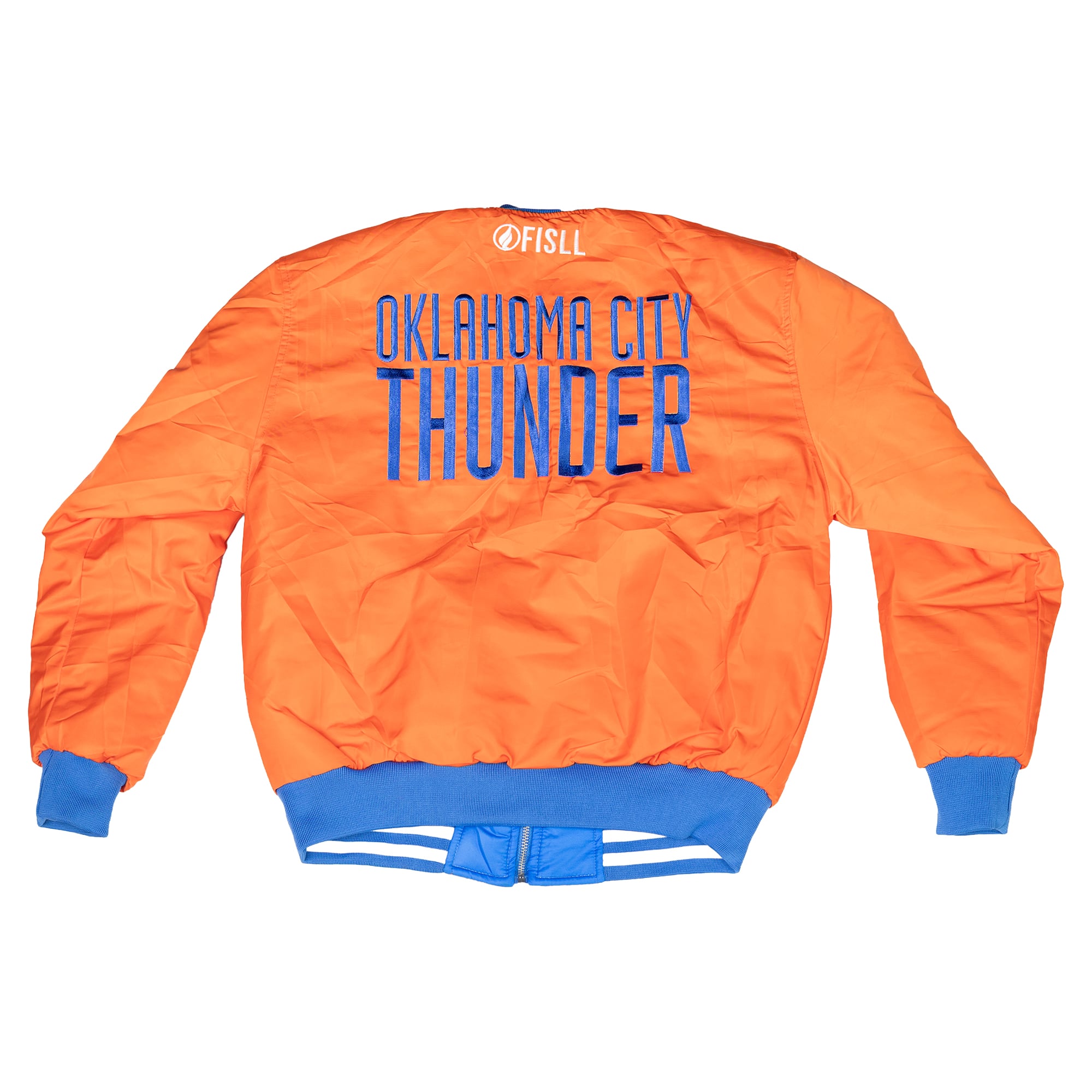 Veste de vol réversible unisexe FISLL bleue/orange Oklahoma City Thunder à fermeture éclair intégrale