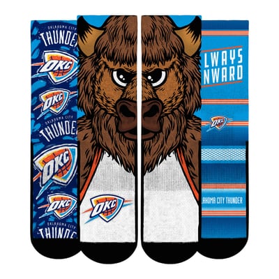  Oklahoma City Thunder Rock Em Unisex Fan Favorites Three-Pack Crew Socks Set - Blue