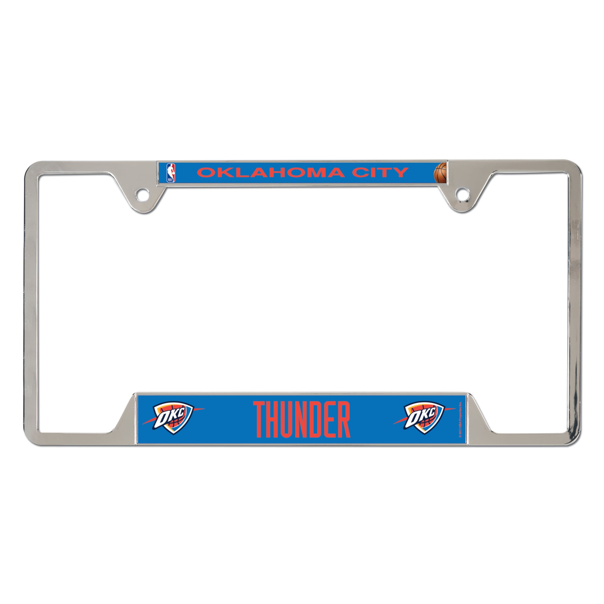 Cadre de plaque d'immatriculation en métal chromé WinCraft Oklahoma City Thunder