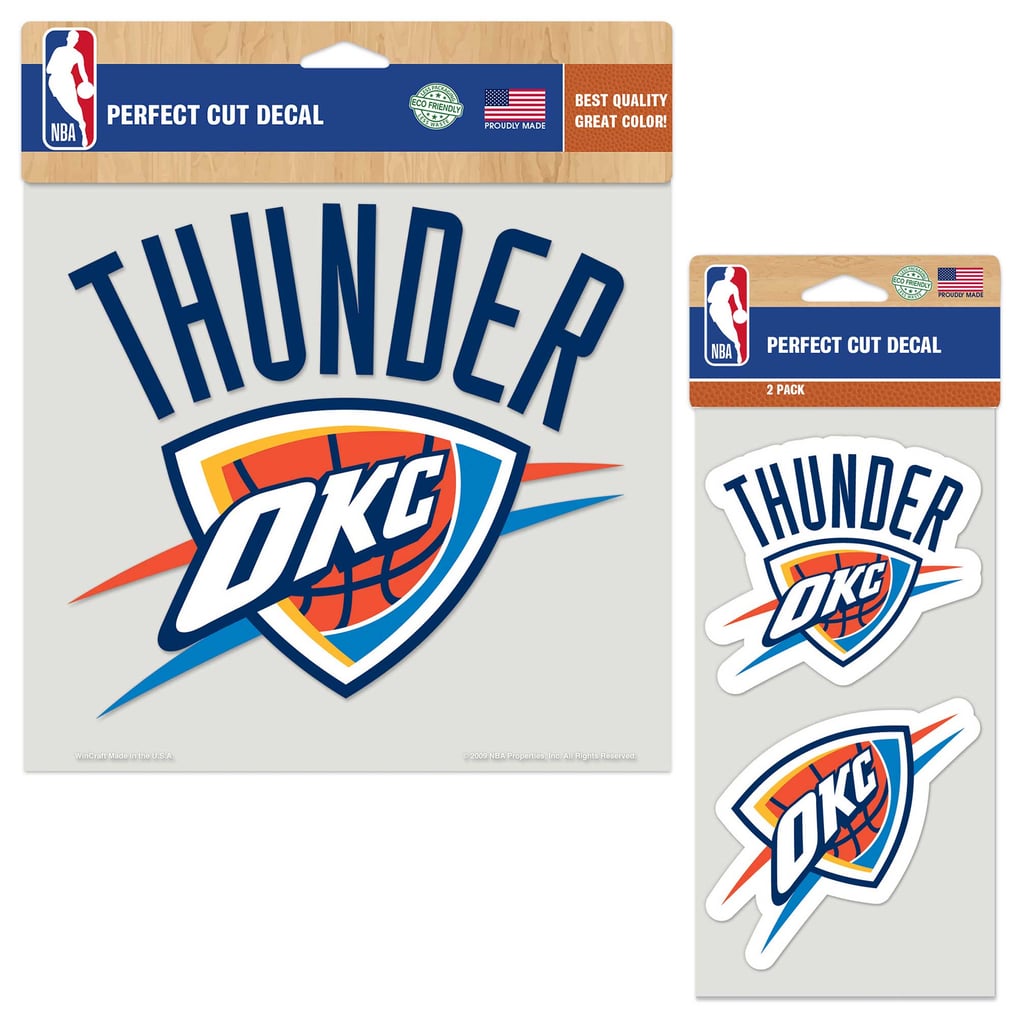 Lot de trois feuilles de décalcomanies Perfect Cut WinCraft Oklahoma City Thunder