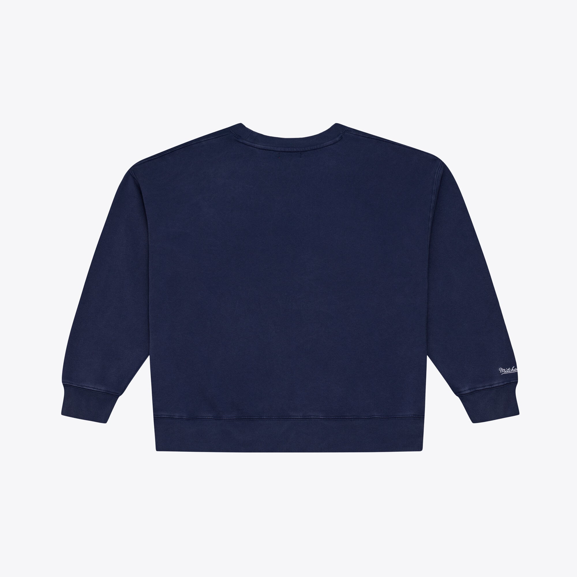 Women's Mitchell & Ness Navy Oklahoma City Thunder Core Essentials Micro Logo Fleece Sweatshirt
