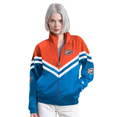  Oklahoma City Thunder Starter Women's Fan Club Full-Zip Raglan Track Jacket - Blue