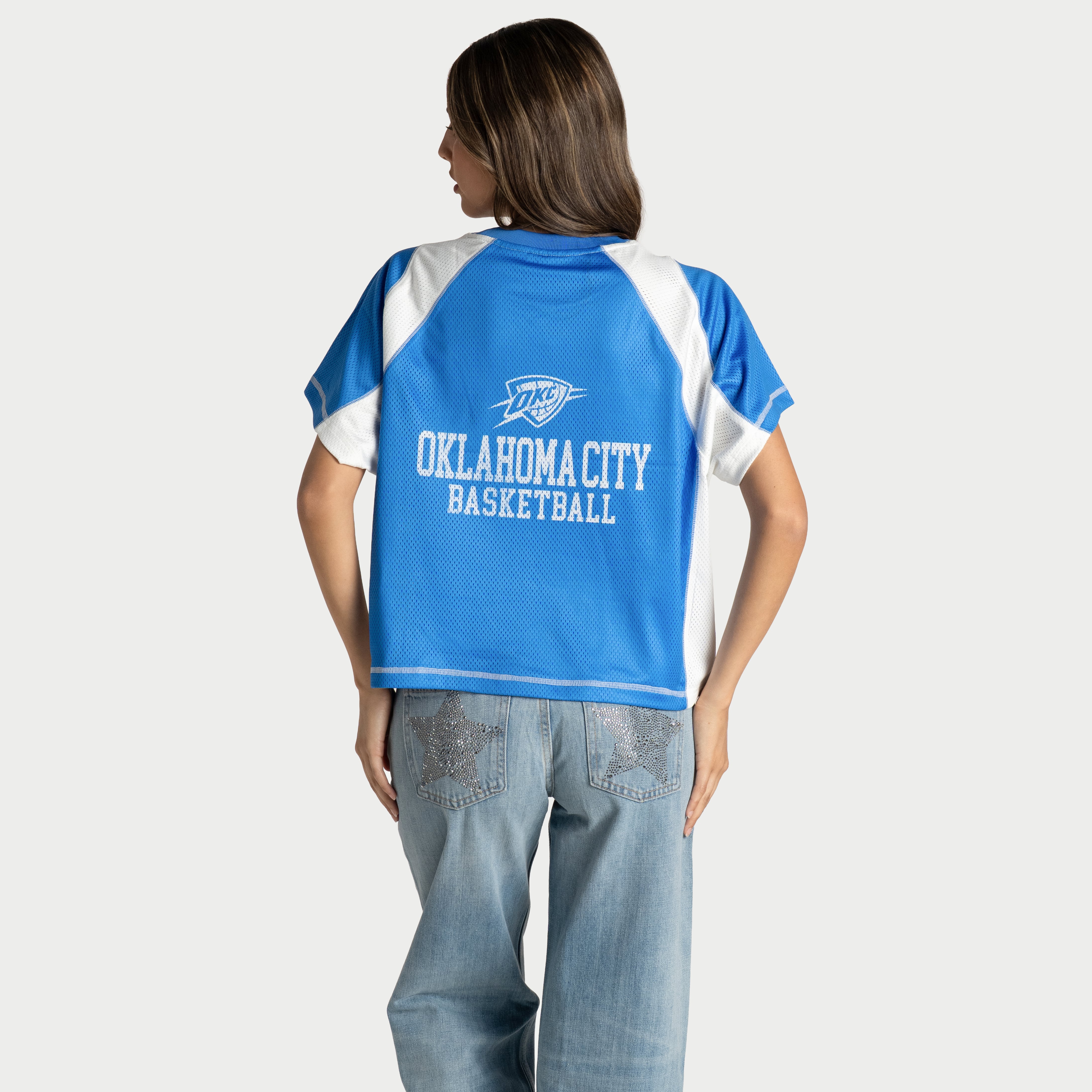 Haut raglan en maille contrastée bleue The Wild Collective pour femme
