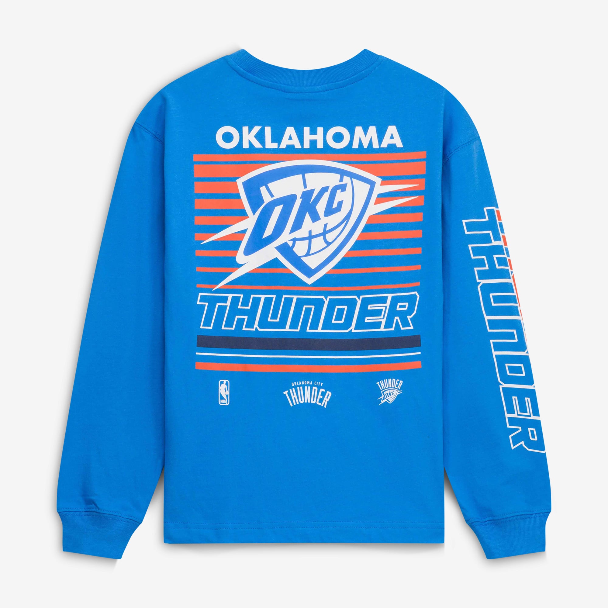 T-shirt à manches longues Mitchell & Ness bleu Oklahoma City Thunder Triple Play pour jeunes
