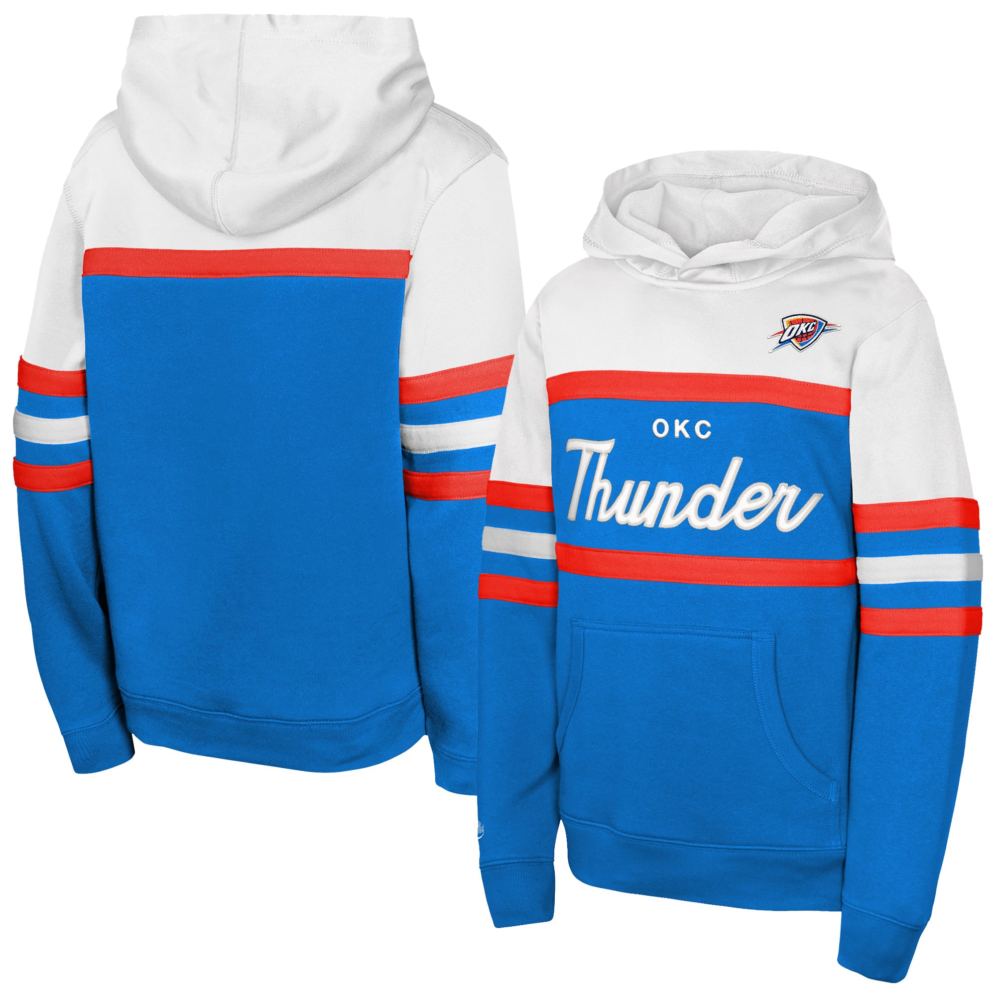 Sweat à capuche vintage Mitchell & Ness Royal/White Oklahoma City Thunder pour jeunes