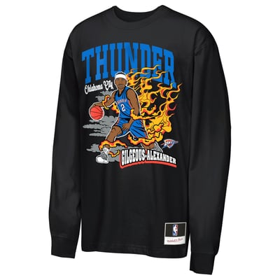 Shai Gilgeous-Alexander Oklahoma City Thunder Mitchell & Ness Youth Fired Up Long Sleeve T-Shirt - Black