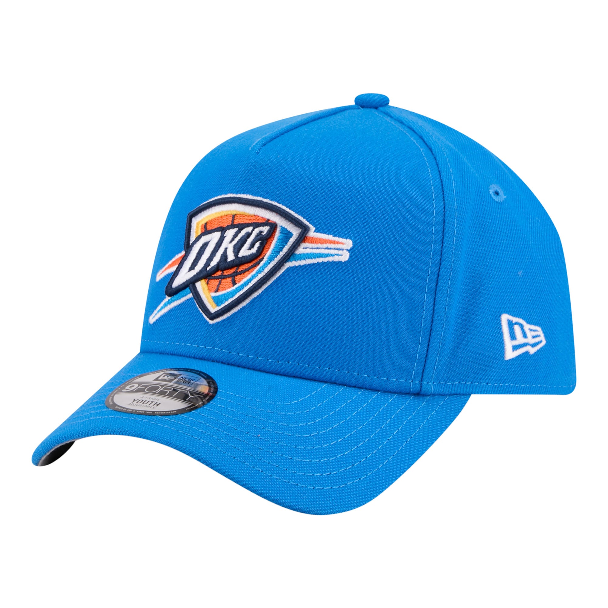 Youth New Era Blue Oklahoma City Thunder 9FORTY A-Frame Adjustable Hat