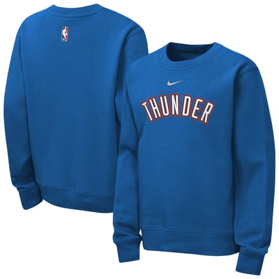  Oklahoma City Thunder Nike Youth Essential Club Wordmark Crewneck Sweatshirt - Blue