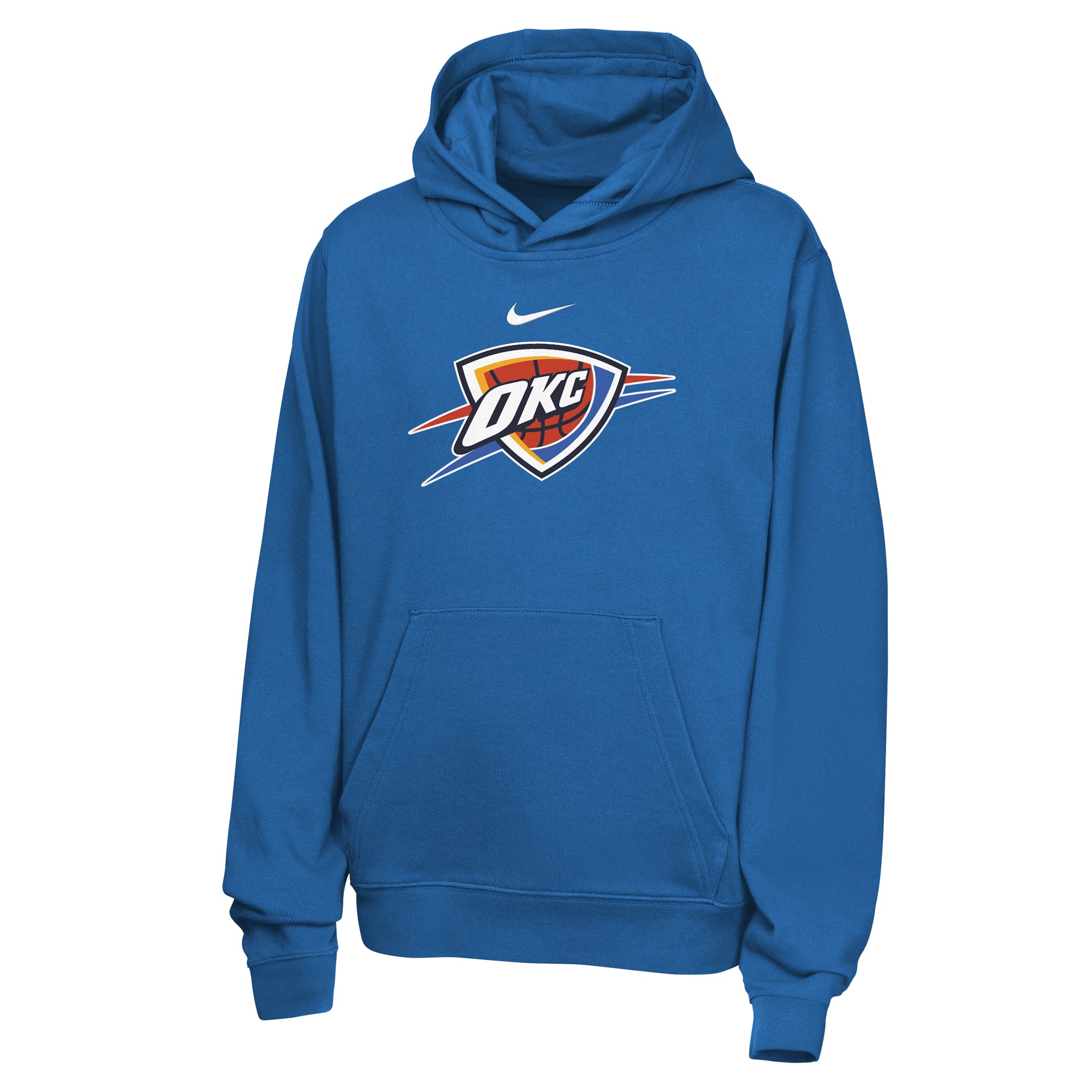 Sweat à capuche Nike bleu pour jeunes, logo essentiel du Thunder d'Oklahoma City