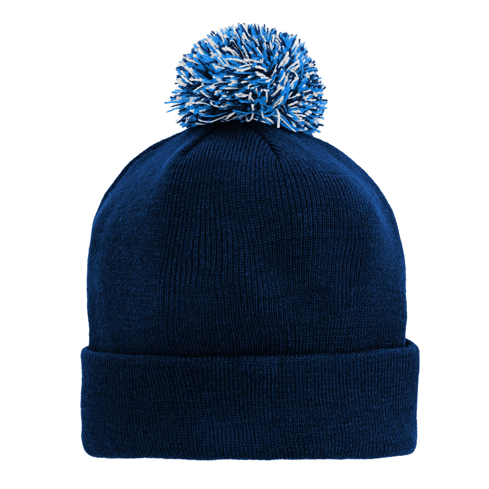 Bonnet tricoté à revers bleu Oklahoma City Thunder pour enfant, avec pompon