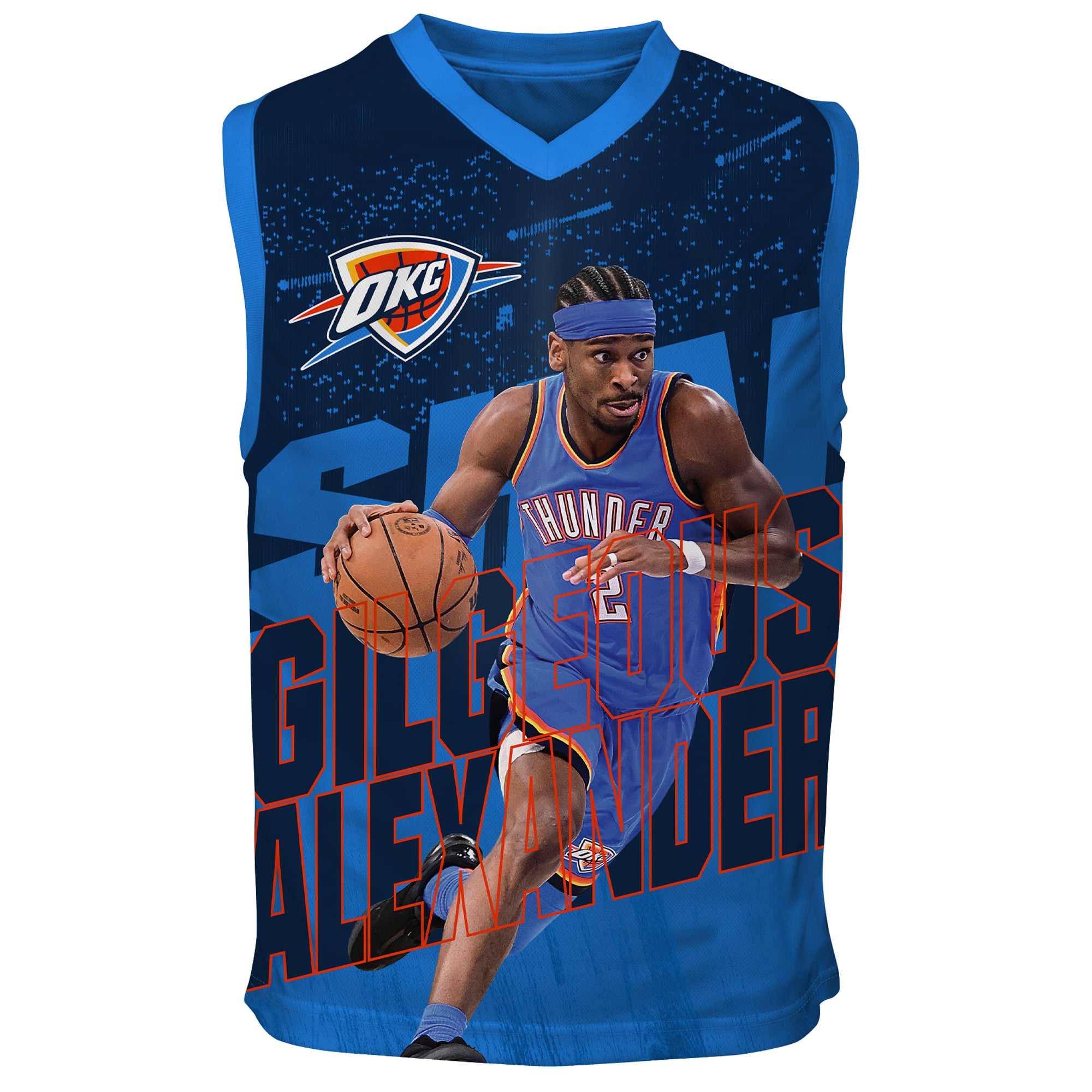 Maillot de jeu iconique bleu Outerstuff Shai Gilgeous-Alexander pour jeunes du Thunder d'Oklahoma City