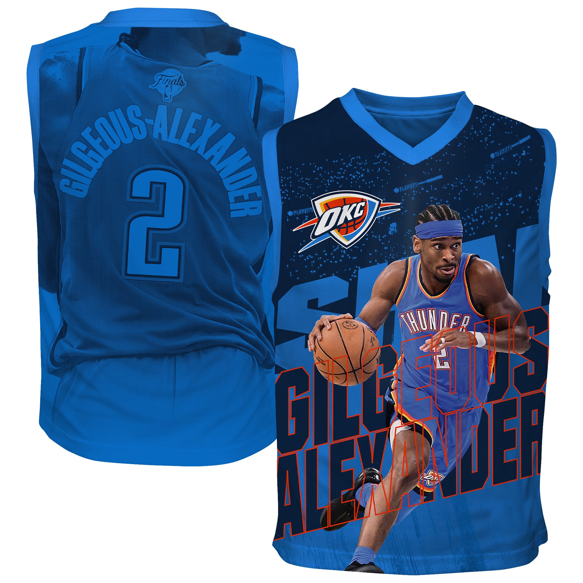 Maillot de jeu iconique bleu Outerstuff Shai Gilgeous-Alexander pour jeunes du Thunder d'Oklahoma City