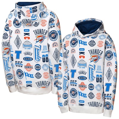 Oklahoma City Thunder Outerstuff Youth 3-and-D Allover Hoodie - White