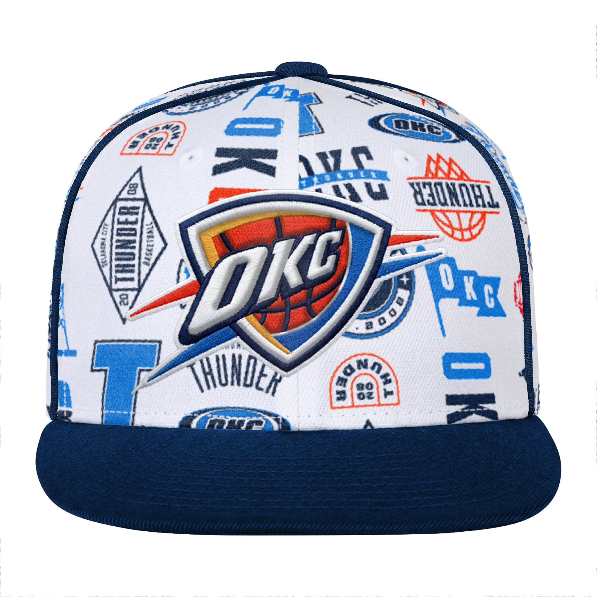 Casquette snapback blanche Youth Outerstuff Oklahoma City Thunder Piped Up