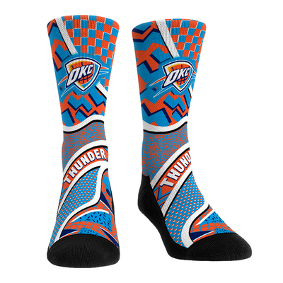  Oklahoma City Thunder Rock Em Youth Ball Pattern Crew Socks - Blue