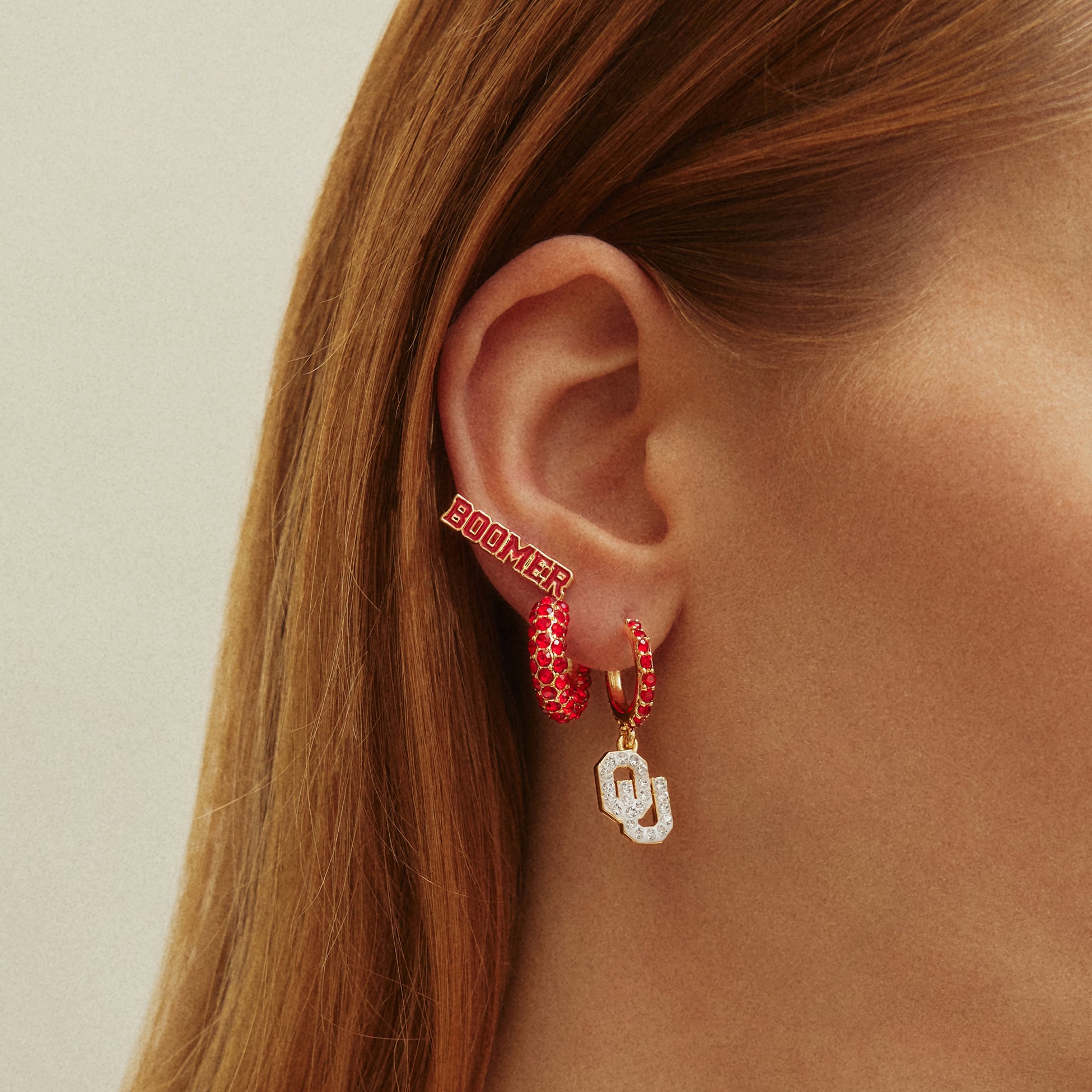 Ensemble de boucles d'oreilles 3 pièces BaubleBar Oklahoma Sooners