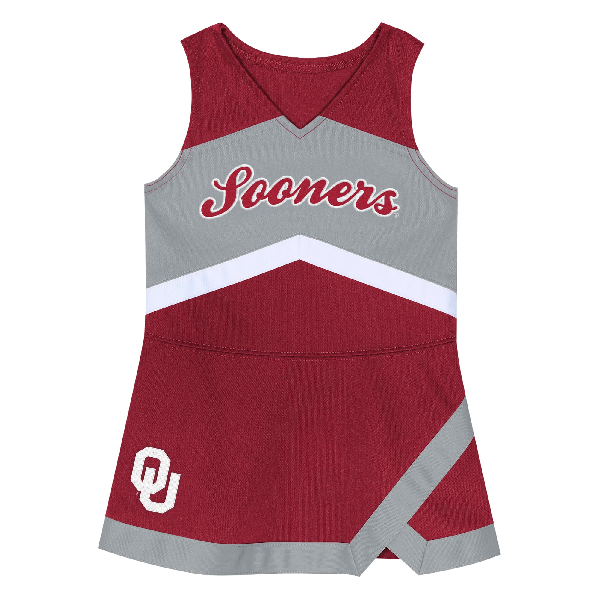 Girls Preschool Outerstuff Crimson Oklahoma Sooners Two-Piece Cheer Captain Jumper Dress & Bloomers Set
