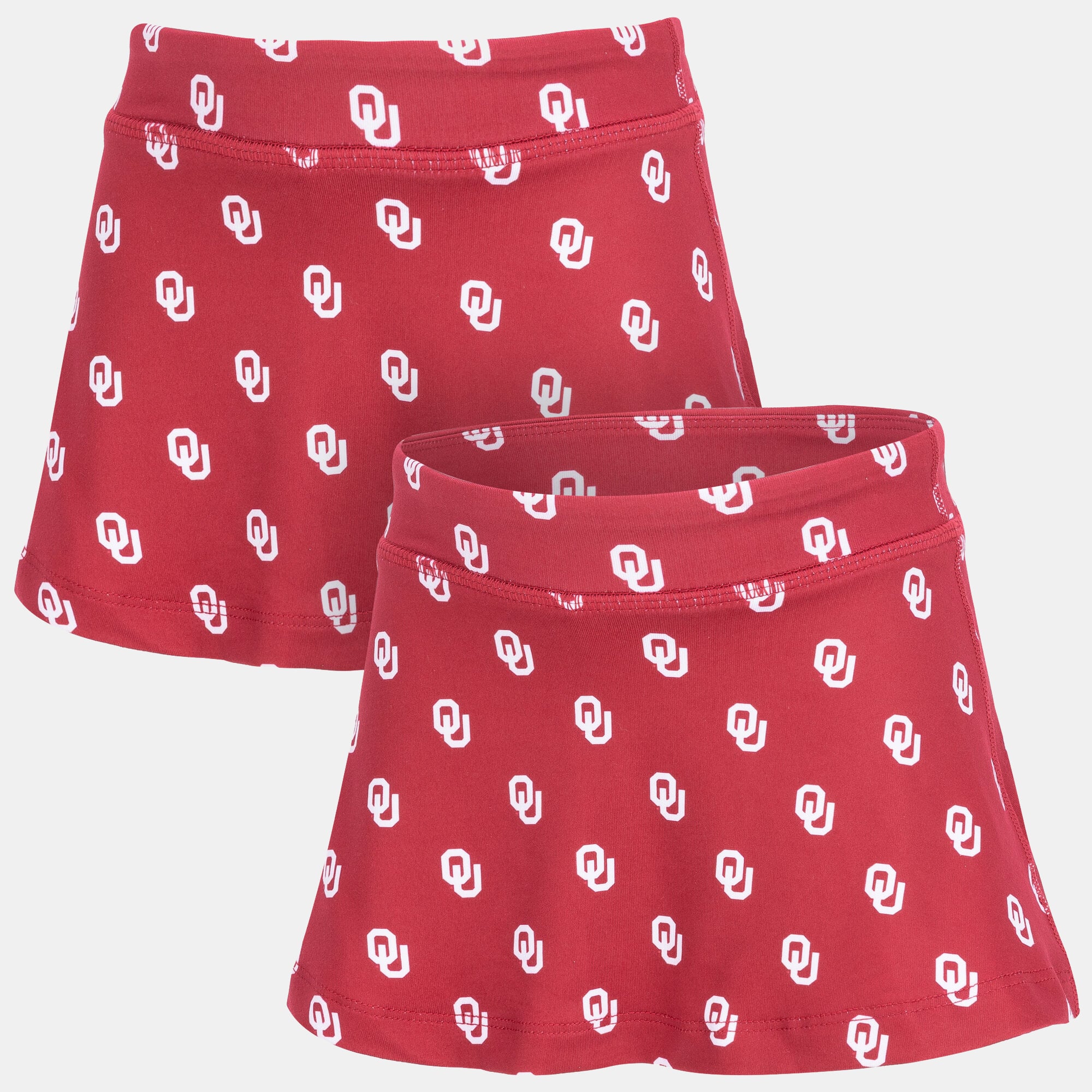 Girls Toddler ZooZatz Crimson Oklahoma Sooners All-Over Print Tennis Skort