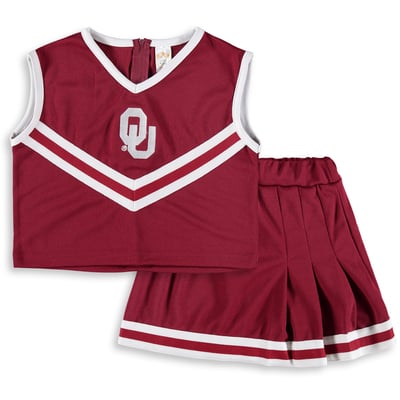  Oklahoma Sooners Little King Girls Youth Two-Piece Cheer Set - Crimson