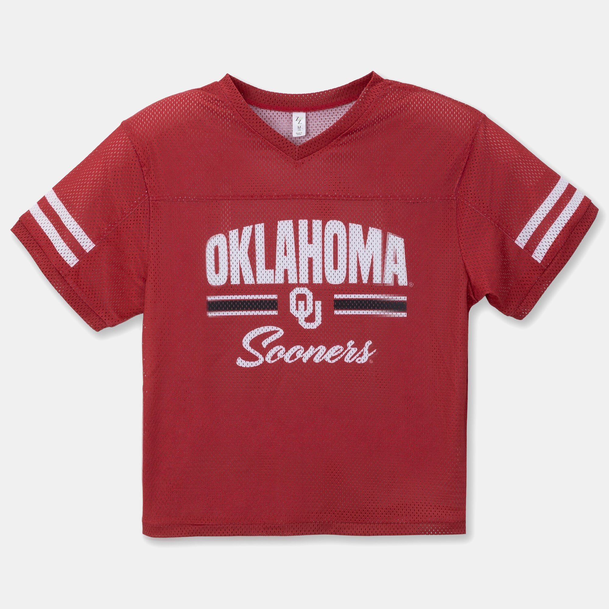Girls Youth ZooZatz Crimson Oklahoma Sooners Mesh Jersey T-Shirt
