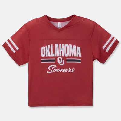 Oklahoma Sooners ZooZatz Girls Youth Mesh Jersey T-Shirt - Crimson