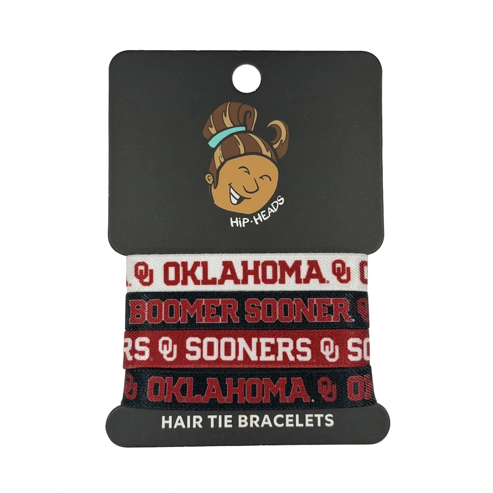 Bracelets élastiques à cheveux Hip Heads Oklahoma Sooners (lot de quatre)