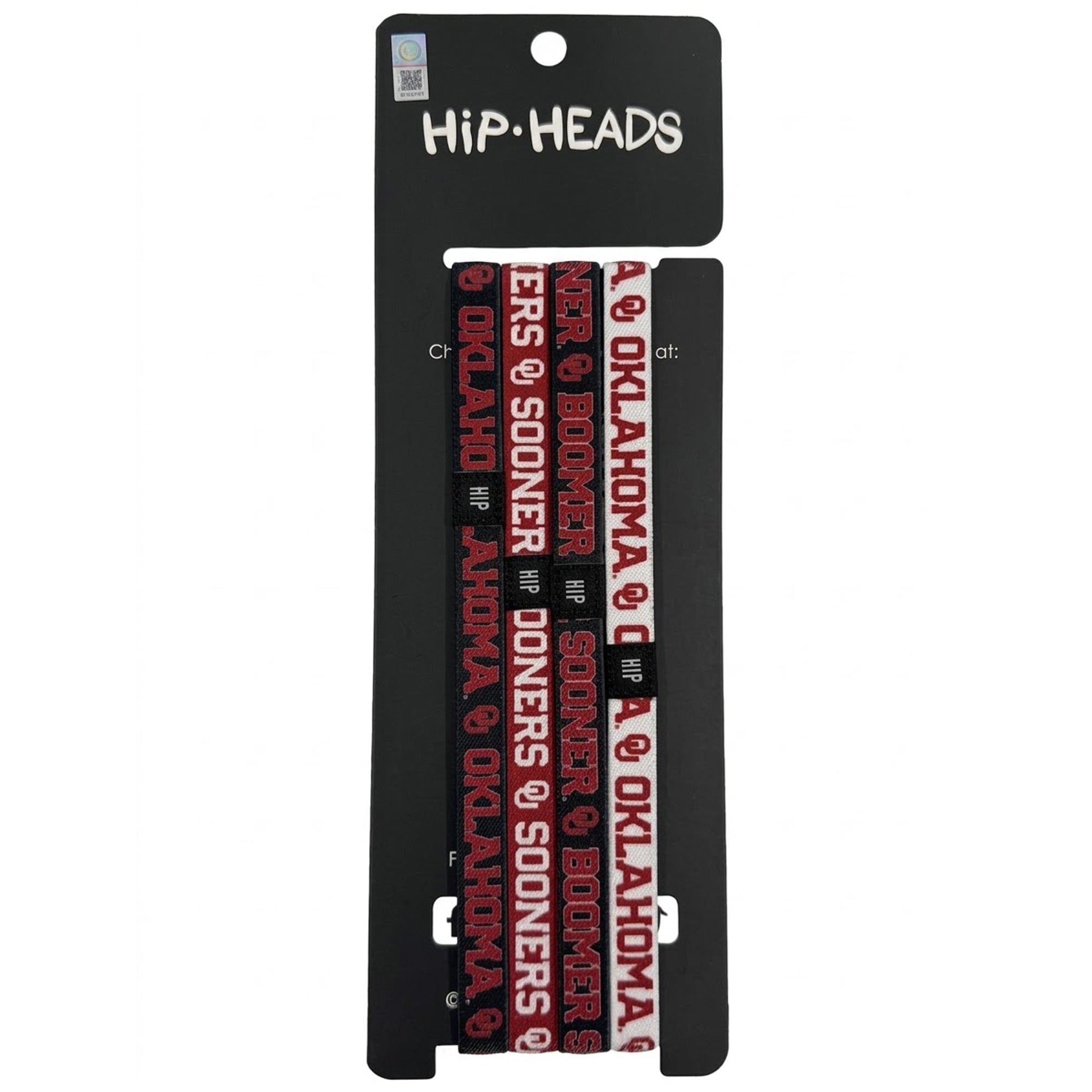 Lot de quatre bandeaux fins Hip Heads Oklahoma Sooners
