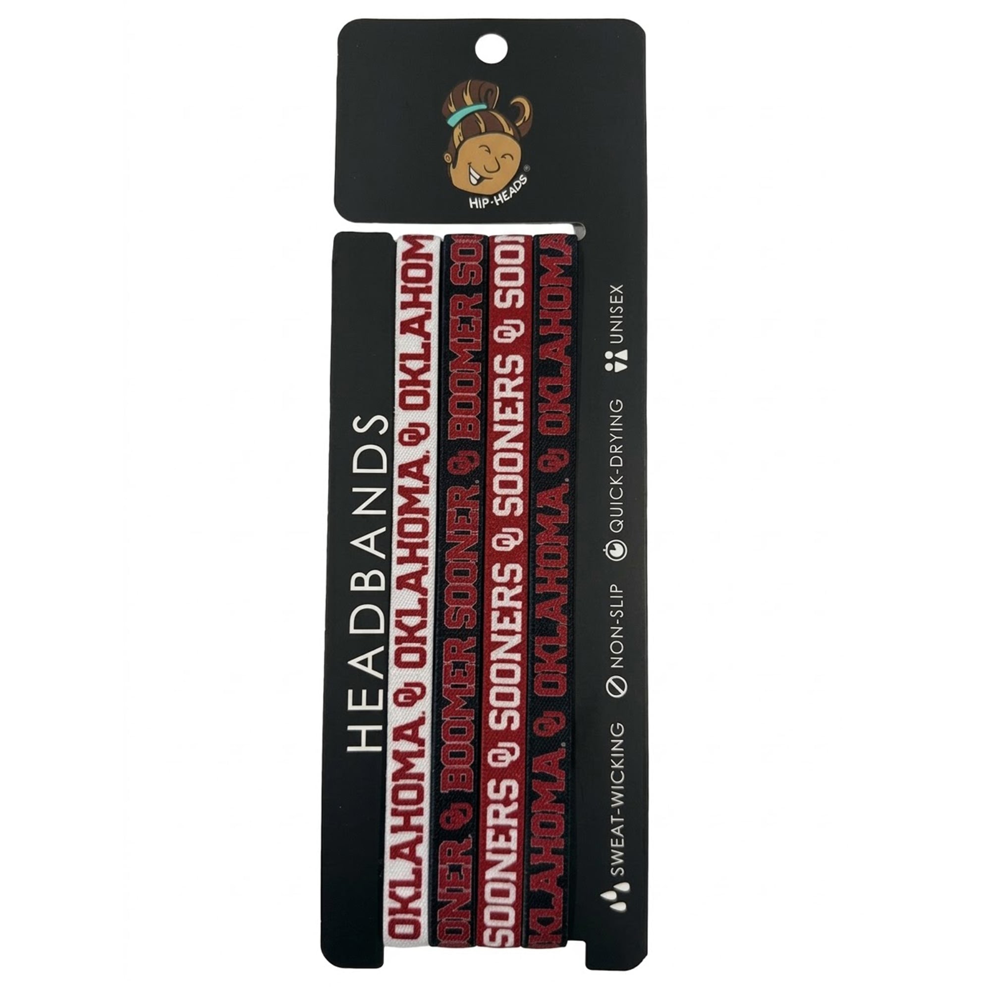 Lot de quatre bandeaux fins Hip Heads Oklahoma Sooners