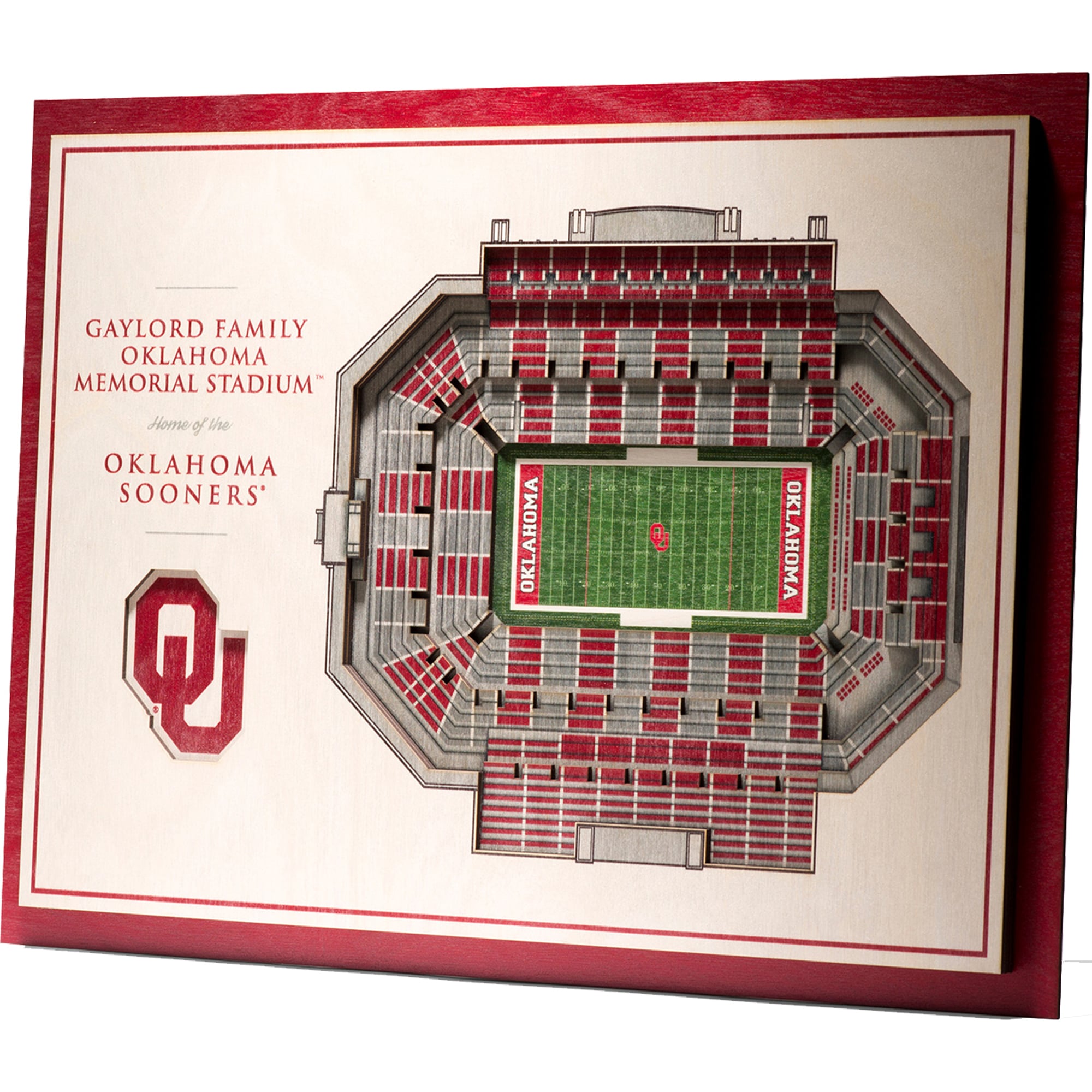 IDNA Oklahoma Sooners 17'' x 13'' 5-Layer StadiumViews 3D Wall Art
