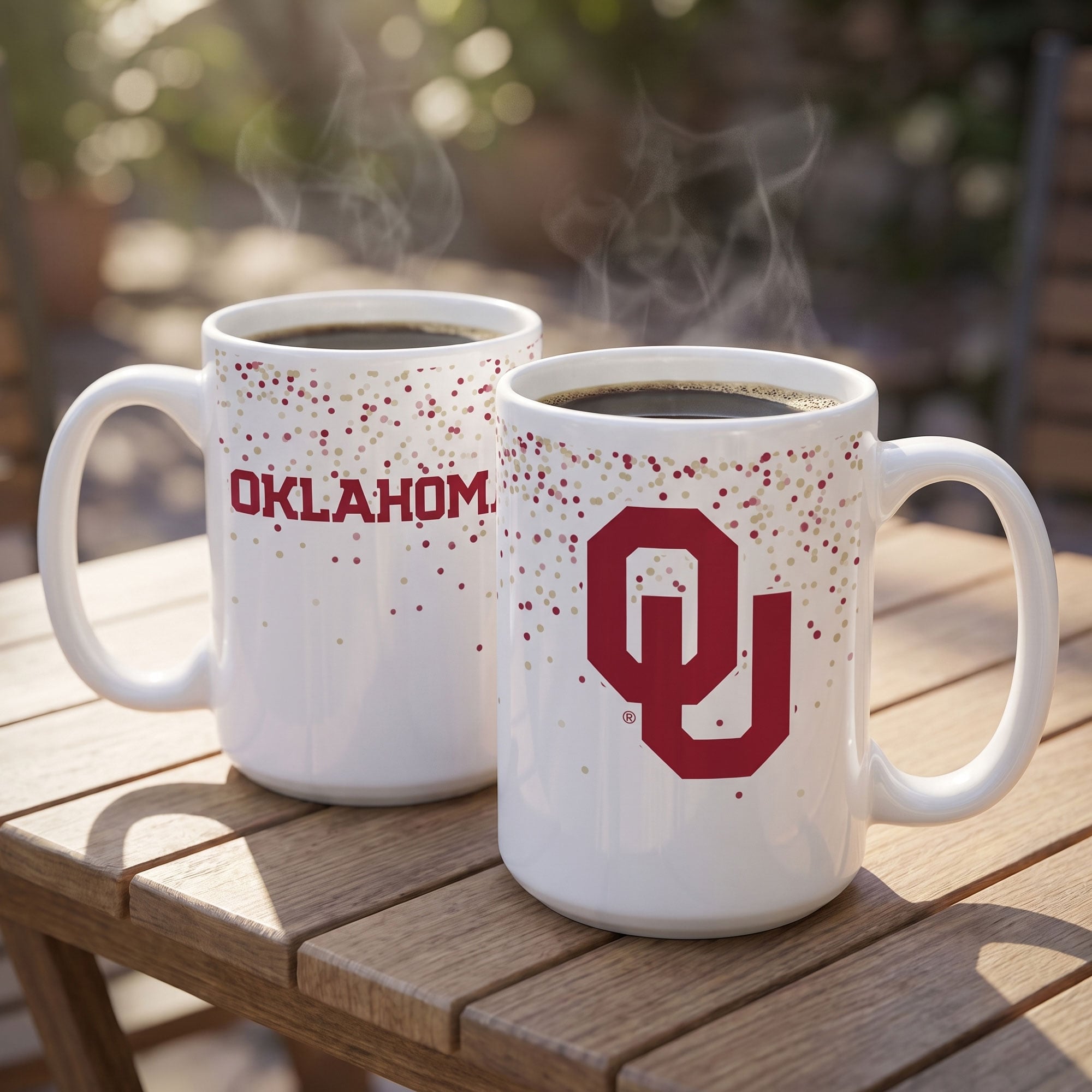 Indigo Falls Oklahoma Sooners Confetti Mug - Set of 2