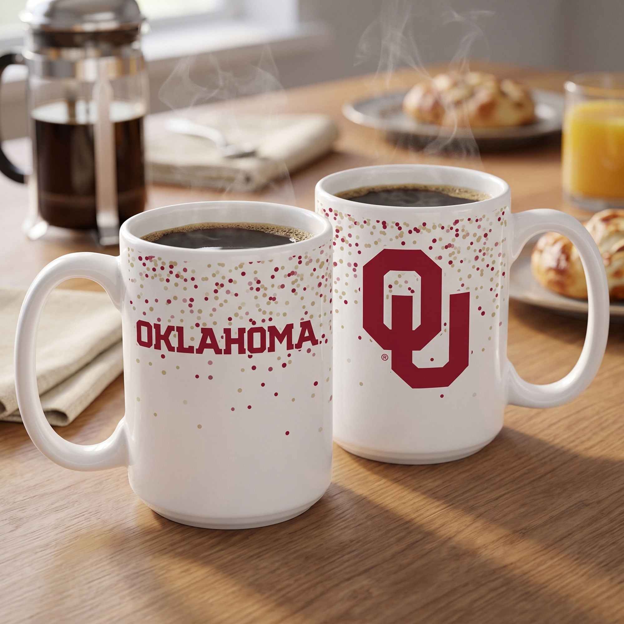 Indigo Falls Oklahoma Sooners Confetti Mug - Set of 2
