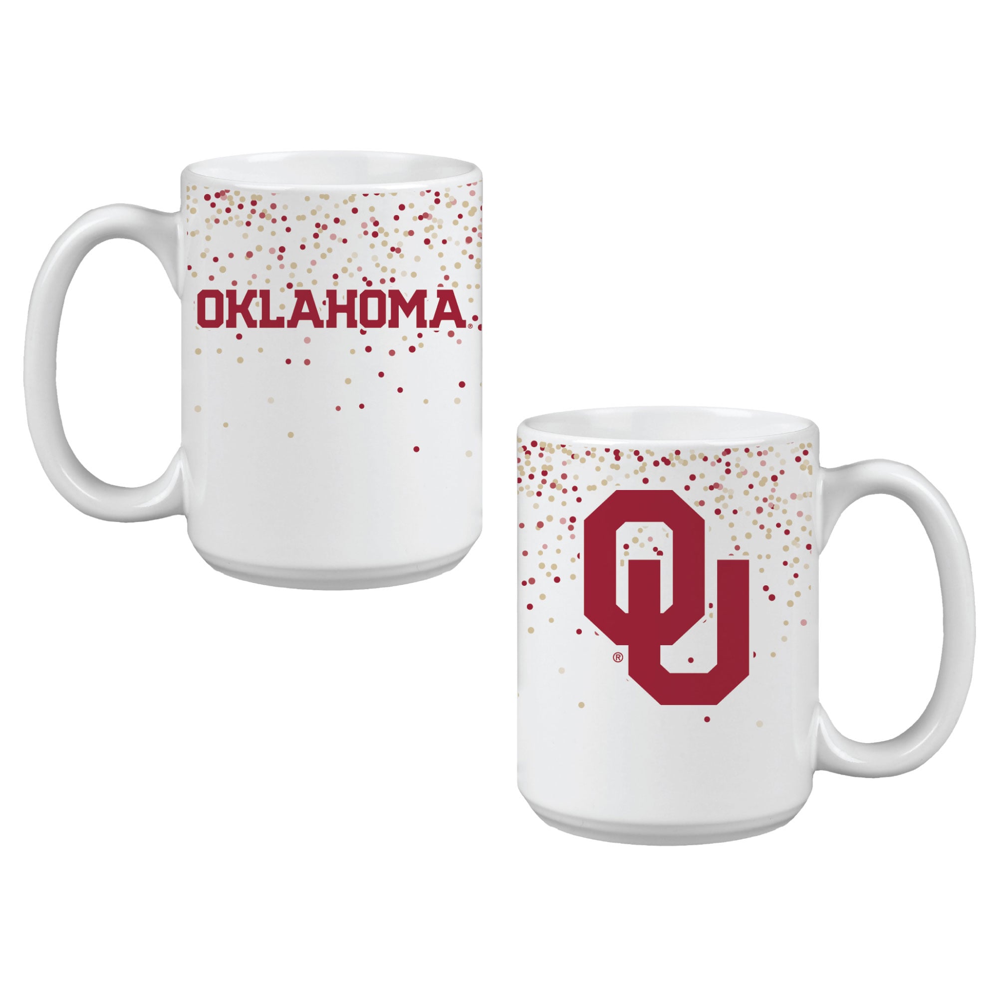 Indigo Falls Oklahoma Sooners Confetti Mug - Set of 2