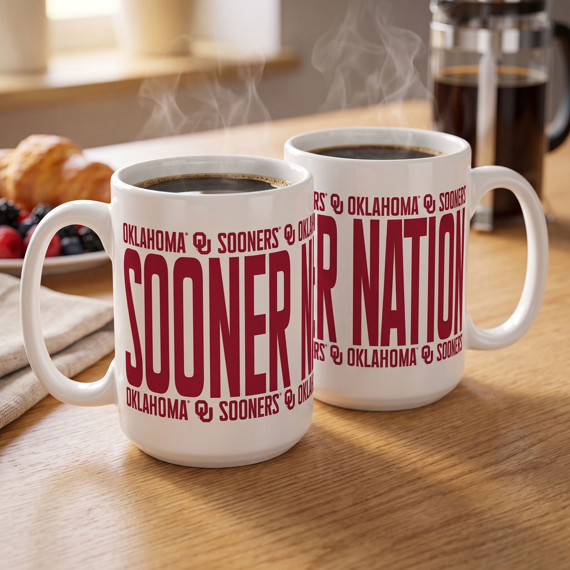 Indigo Falls Oklahoma Sooners Elevated Mug - Set of 2