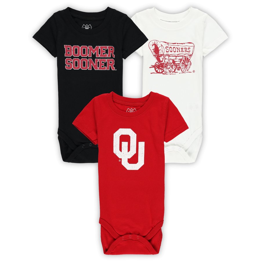 Infant Wes & Willy Oklahoma Sooners ThreePack Bodysuit Set